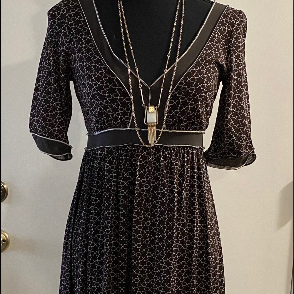 Max Studio Brown Printed Casual Dress XS